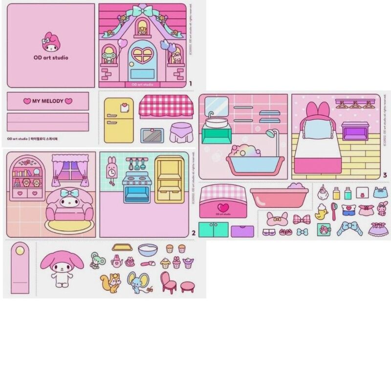 kuromi paper doll house