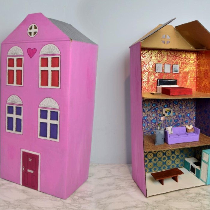 how to make a doll house out of cardboard