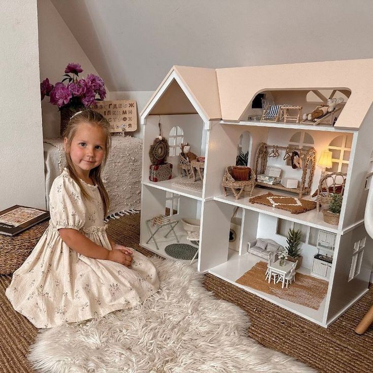 wooden barbie doll house