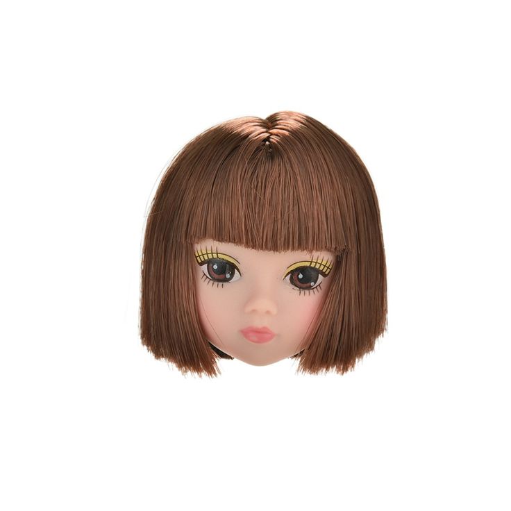 doll head with hair