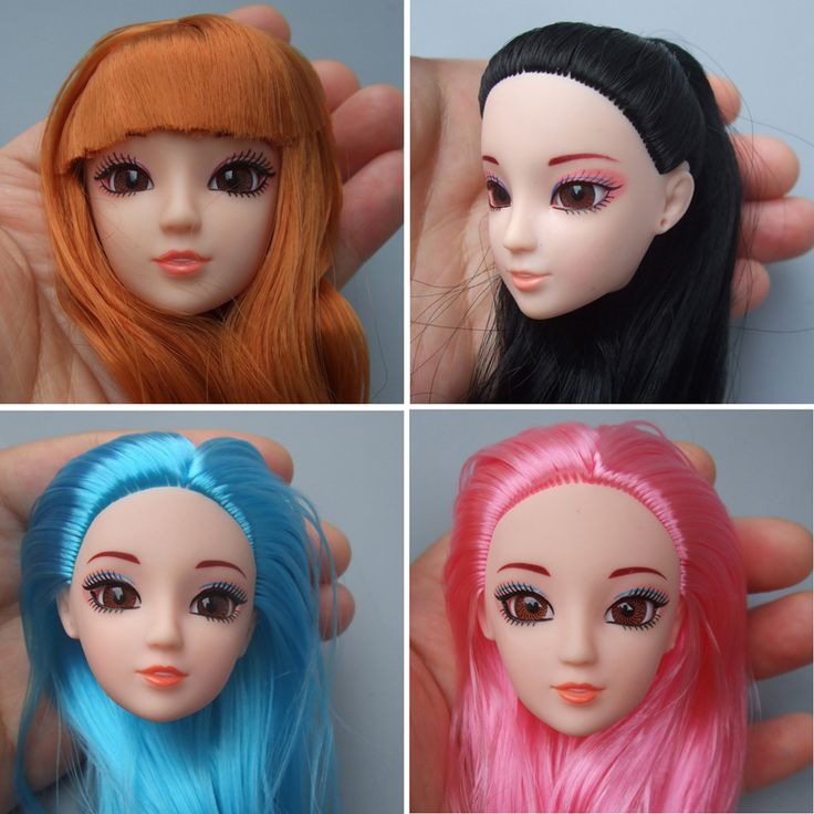 doll head with hair